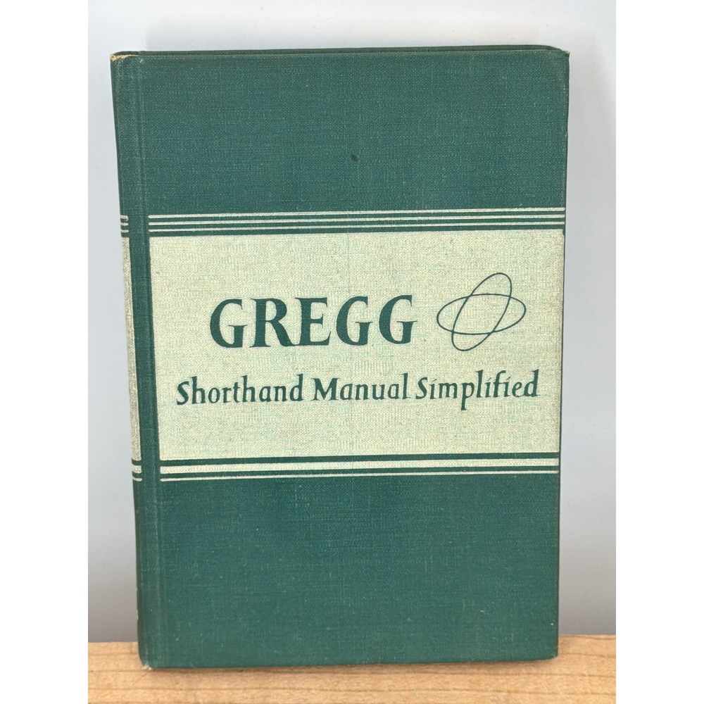 Gregg Shorthand Manual Simplified 1949 Vintage Hardcover Textbook Green Cloth
